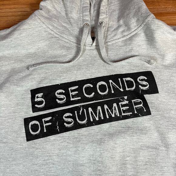 5SOS Rowyso Gray Pullover Hoodie Men’s Sz L Preowned - Picture 2 of 5